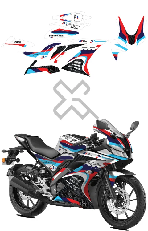 RR Edition Full Body Sticker Compatible with R15S & V3 | Made In Premium Gloss Vinyl With FPF(Fade Protection Film), Water Proof, Precut Sticker, Pack Of 1 Compatible with Both Side